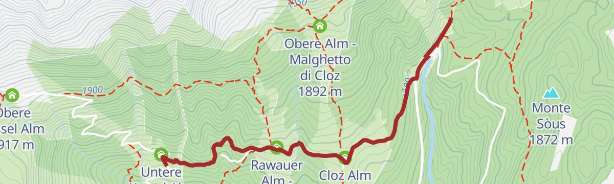Route map: Escursione alla malga "Untere Kessl Alm"